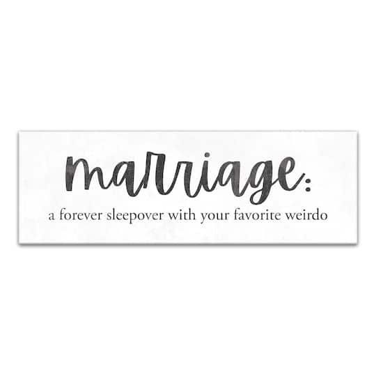 Marriage A Forever Sleepover 36" x 12" Canvas Wall Art